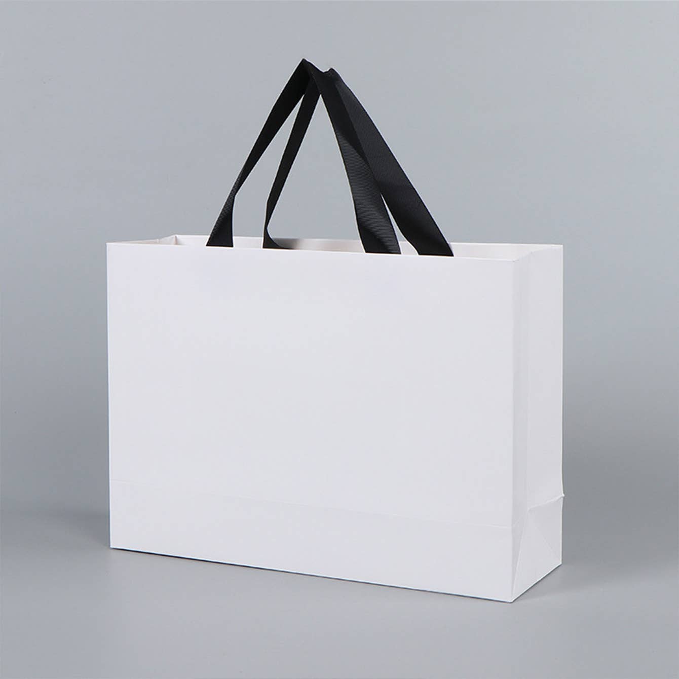 Premium Threaded Rope White Paper Gift Bag w/ free tissue: Large