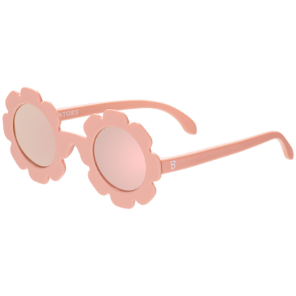 Polarized Flower: Rose Gold Mirrored Lens, Peachy Keen, Ages 3-5+