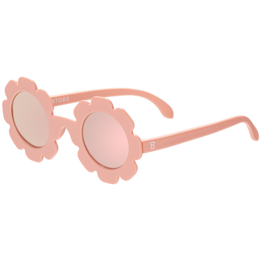 Polarized Flower: Rose Gold Mirrored Lens, Peachy Keen, Ages 3-5+