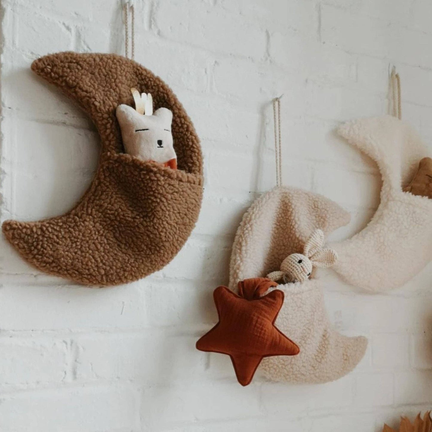 Tooth fairy pouch - Moon wall decor: Beige