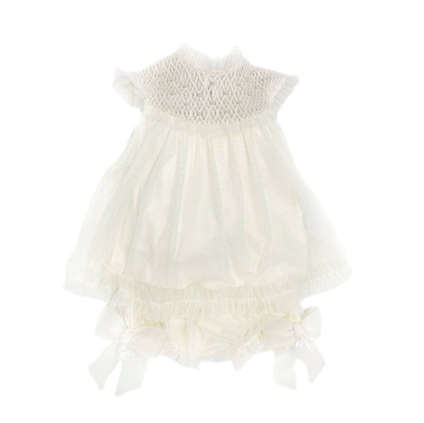 Bella Buttermilk Tulle Blouse and Bloomers Set: 6M