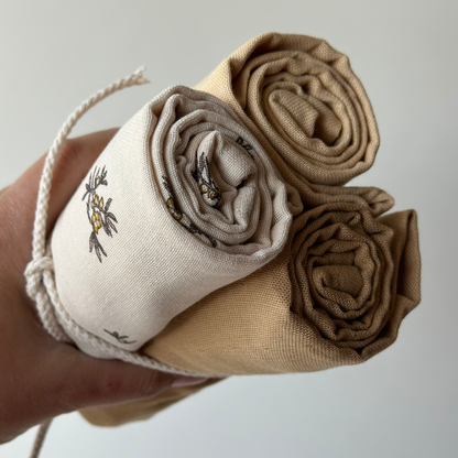 Diaper Cloths Set 3pcs - Mixed Honey Print - 100% Organic Co