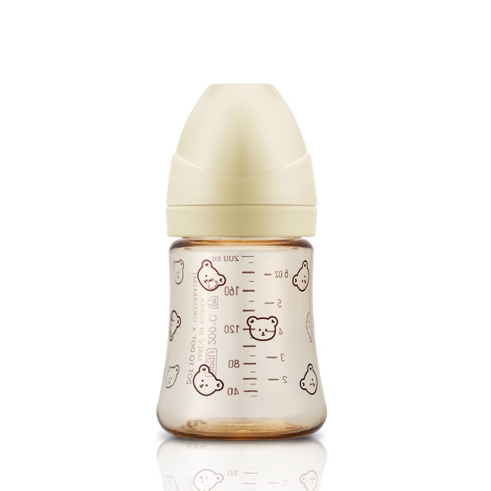 Grosmimi PPSU Baby Bottle - 6oz (200ml): Olive_White