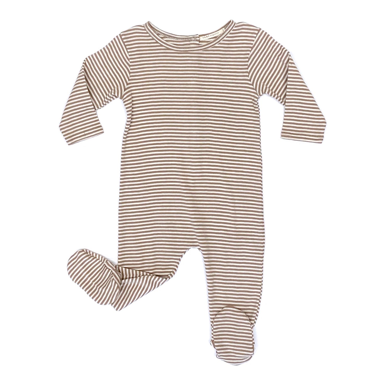 TANE Organics Petite Stripe Footie with Back Closure
