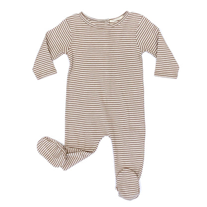 TANE Organics Petite Stripe Footie with Back Closure