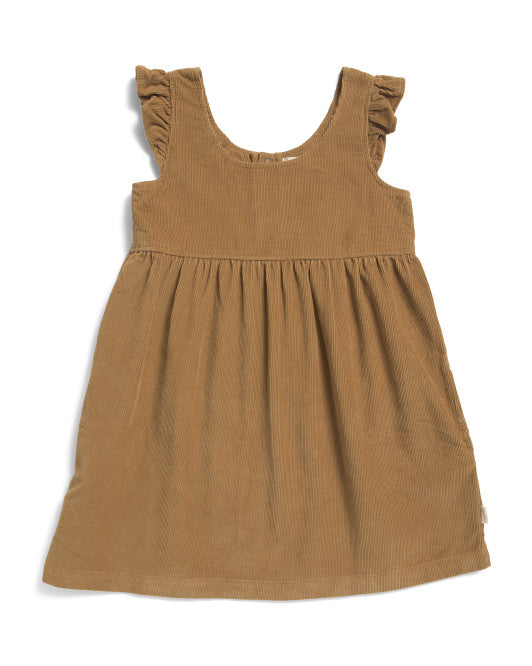 Corduroy Pinafore Dress - Ochre