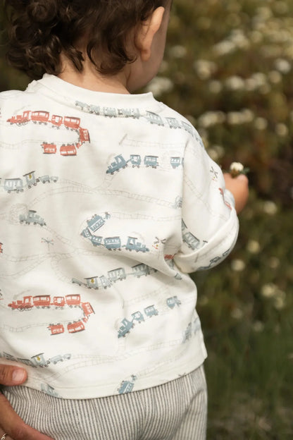 Dropped Shoulder Long Sleeve Top - Locomotive