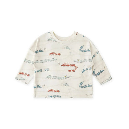 Dropped Shoulder Long Sleeve Top - Locomotive
