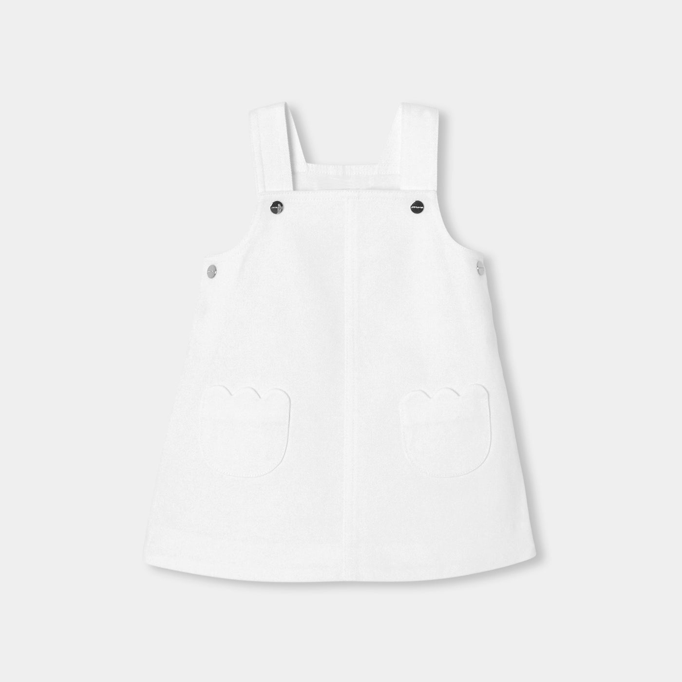 Baby girl twill pinafore dress - Jacadi White