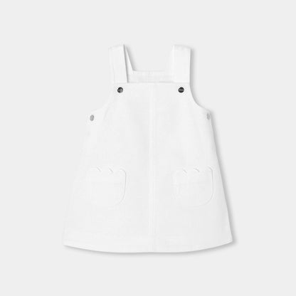 Baby girl twill pinafore dress - Jacadi White