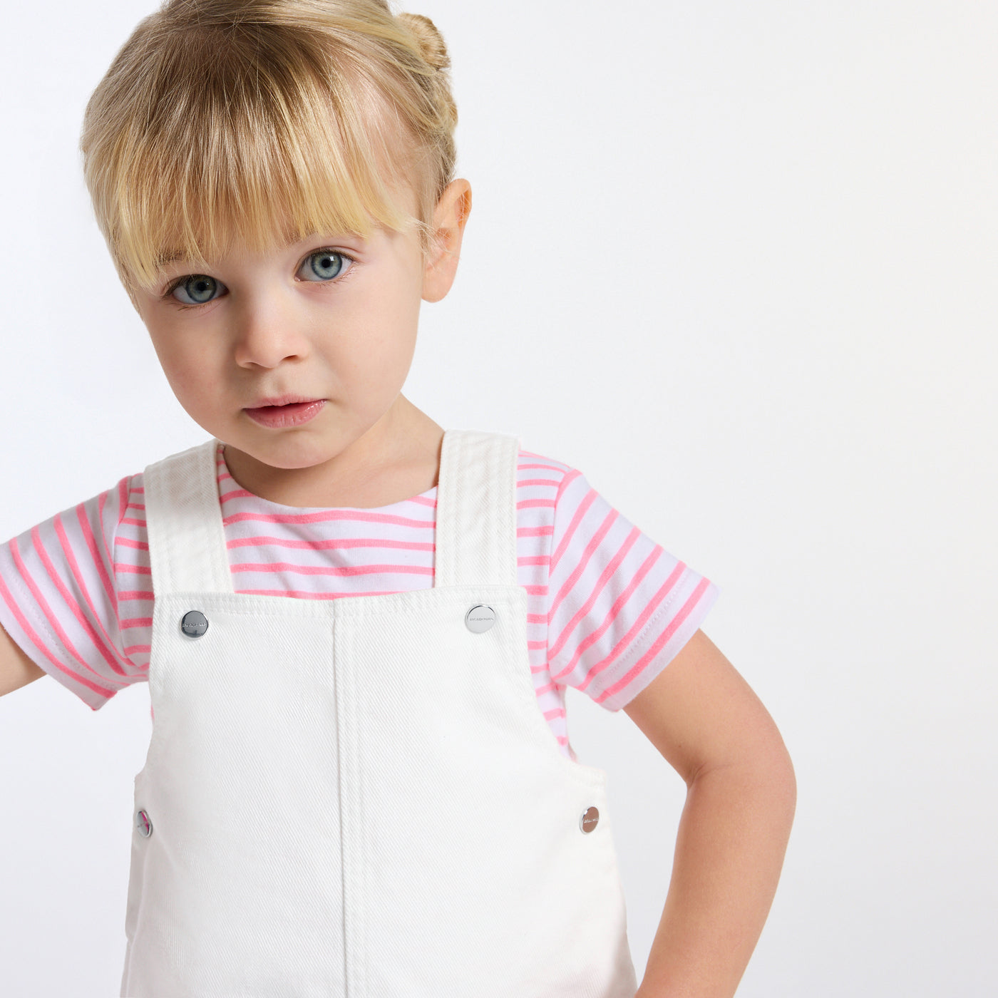 Baby girl twill pinafore dress - Jacadi White
