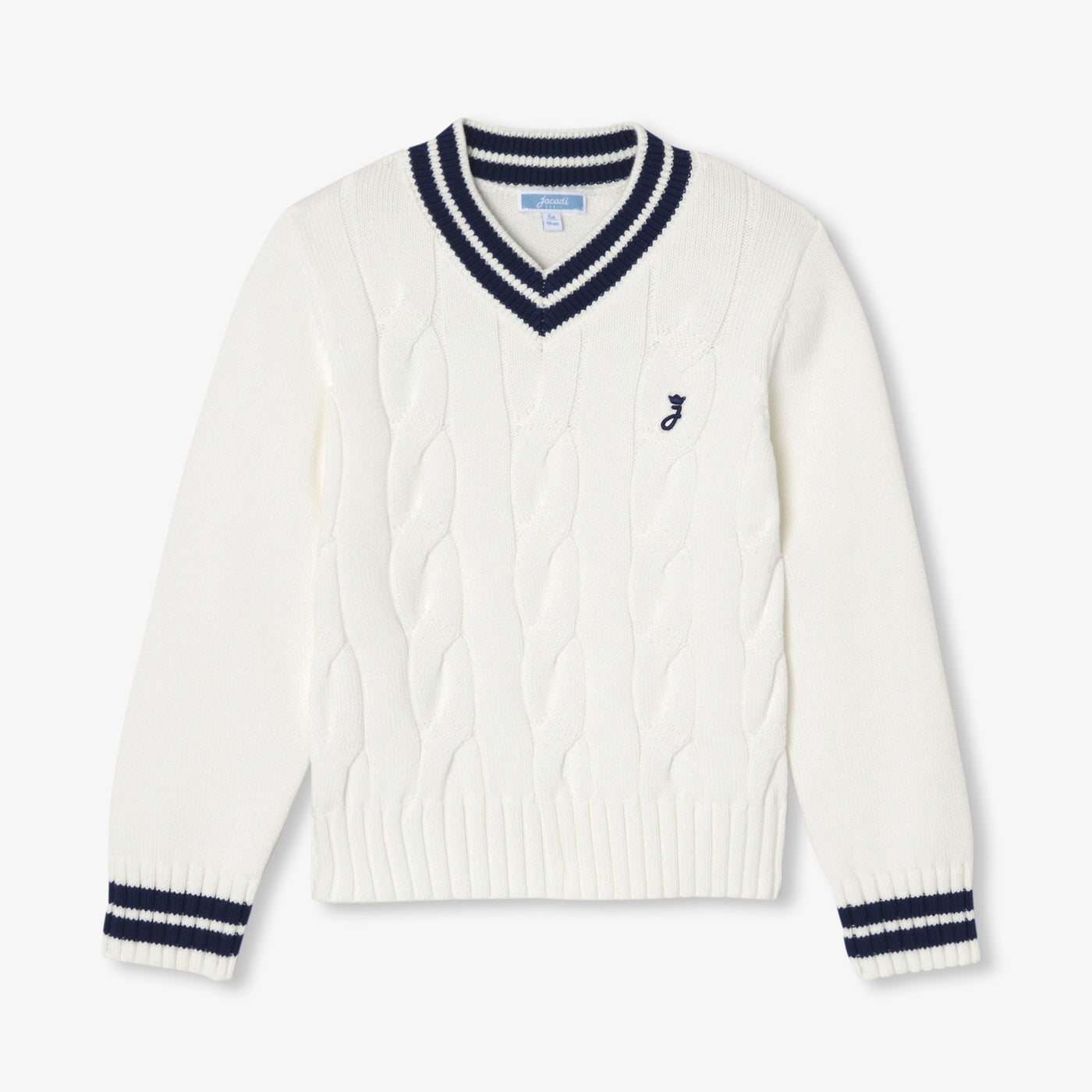 Child cable knit sweater - Jacadi Soft White