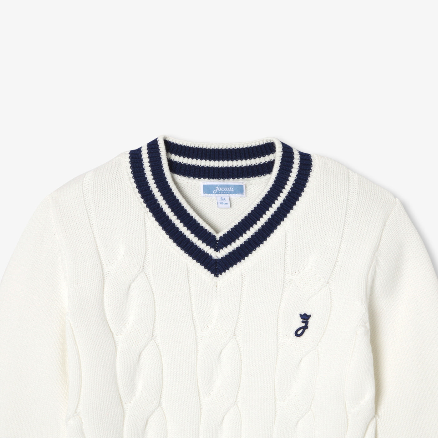 Child cable knit sweater - Jacadi Soft White