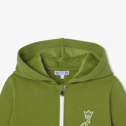 Boy dual-material hoodie - Greyish Green