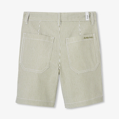 Boy striped twill Bermuda shorts - White/Green