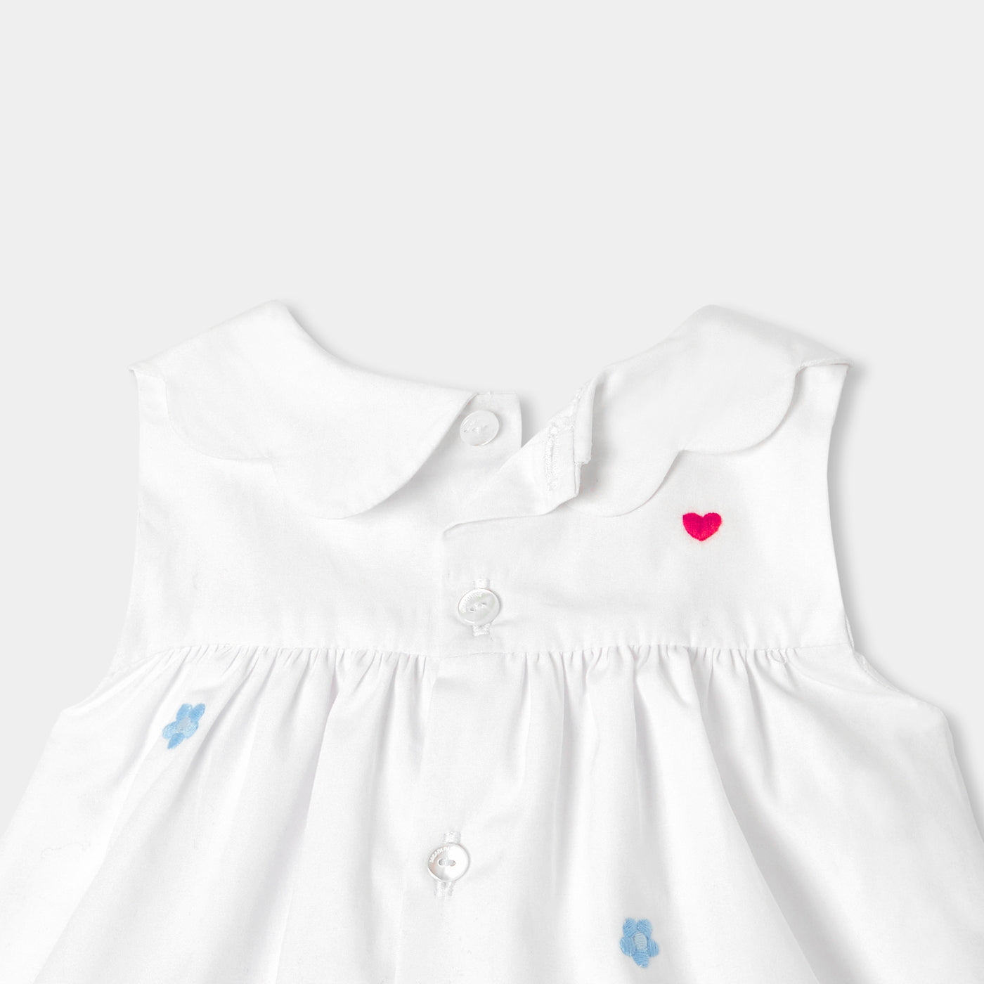 Baby girl embroidered poplin dress - White/Multicolour