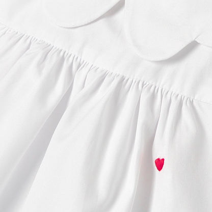 Baby girl embroidered poplin dress - White/Multicolour