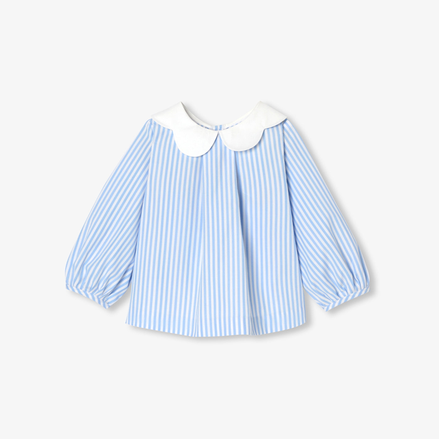 Baby girl striped poplin blouse - white/blue