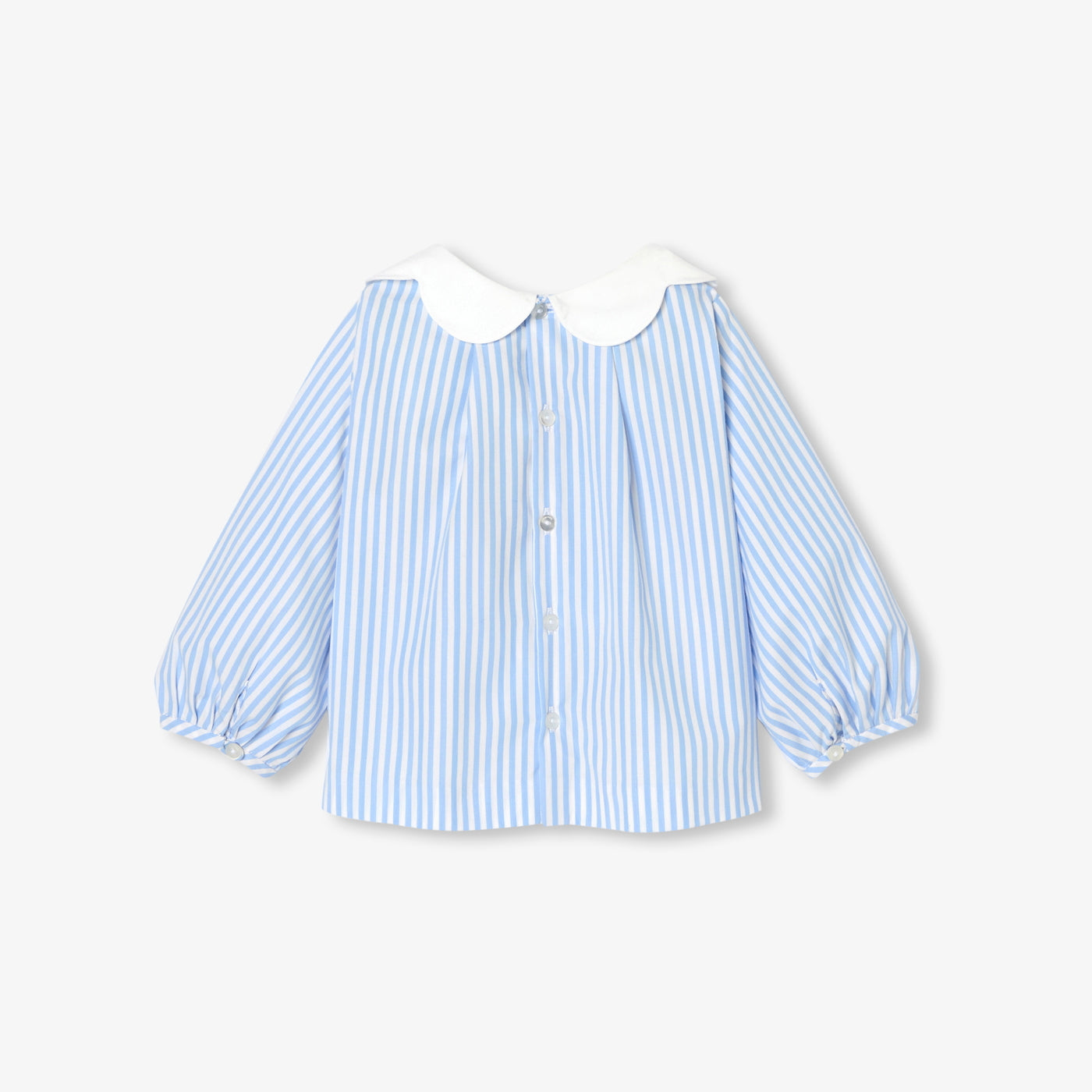 Baby girl striped poplin blouse - white/blue