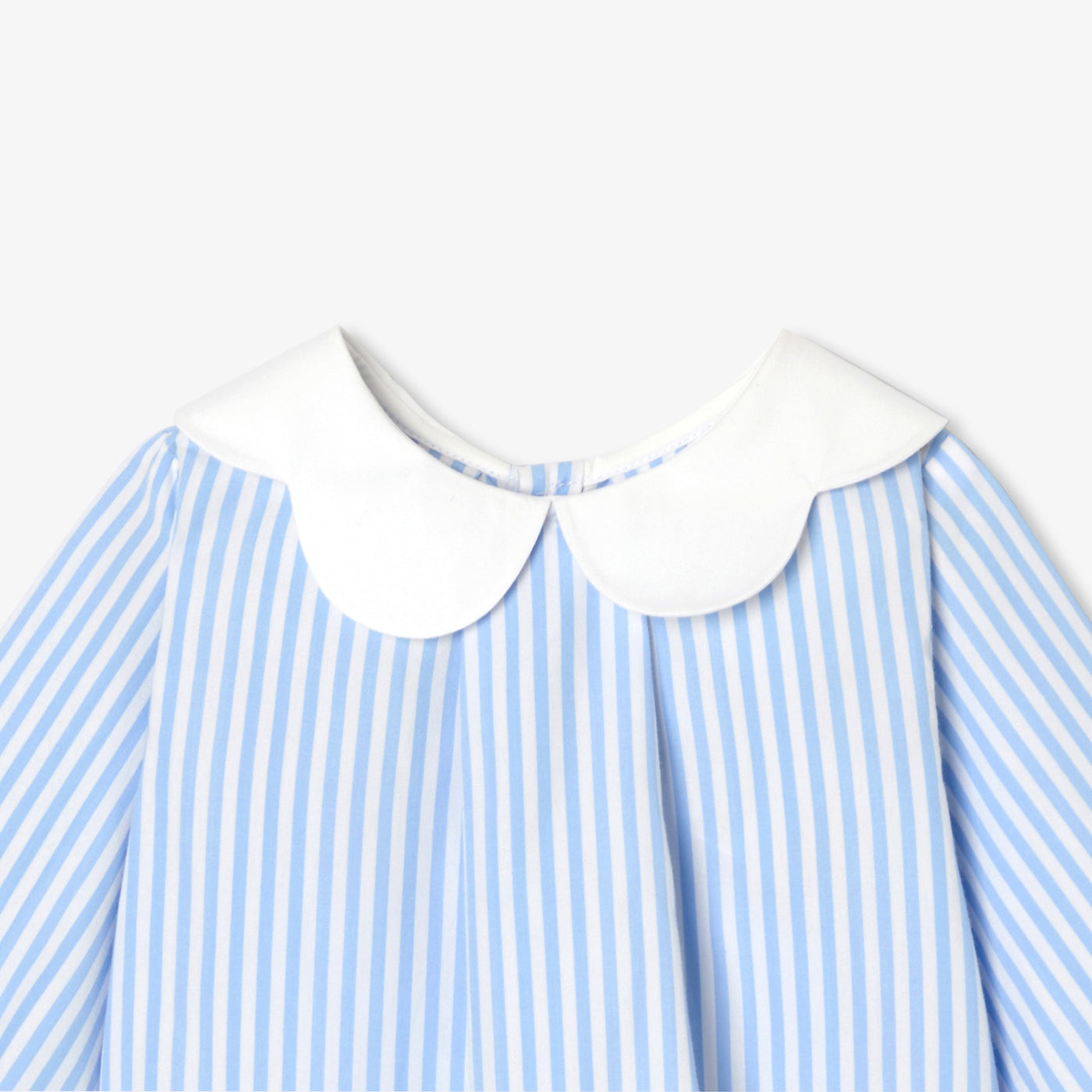 Baby girl striped poplin blouse - white/blue