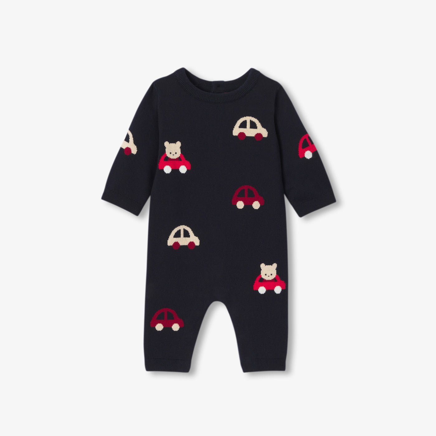 Baby boy pattern knit jumpsuit