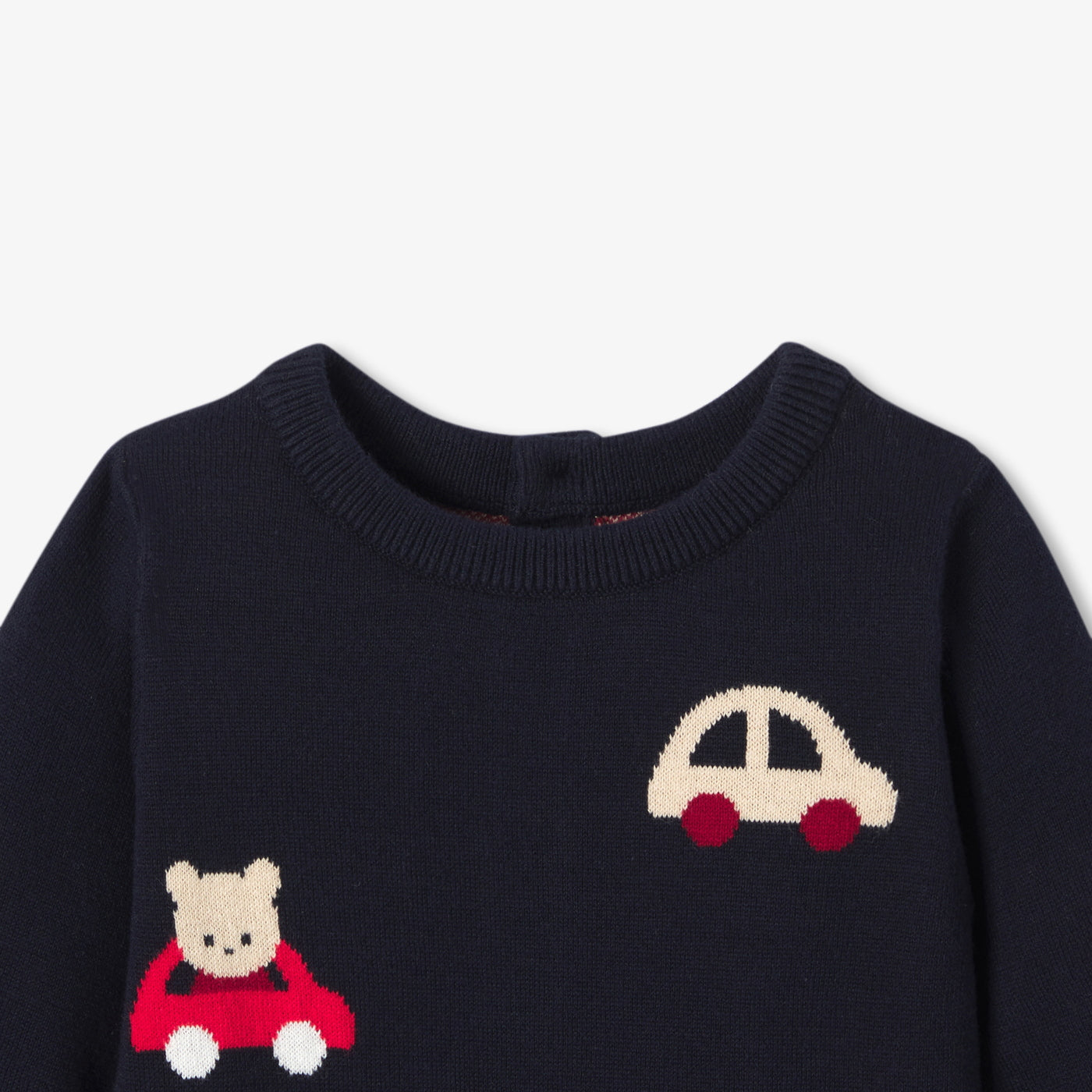 Baby boy pattern knit jumpsuit
