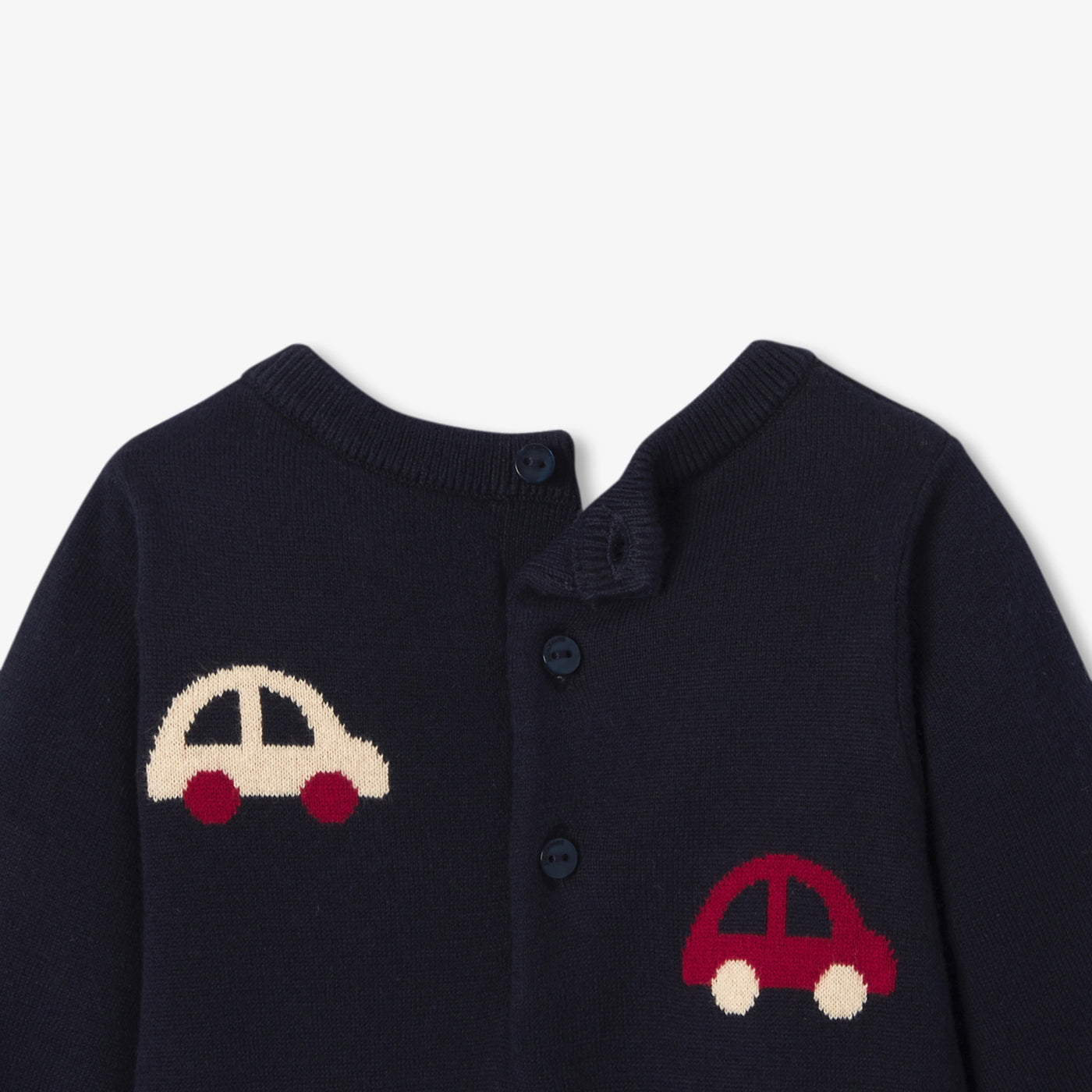 Baby boy pattern knit jumpsuit