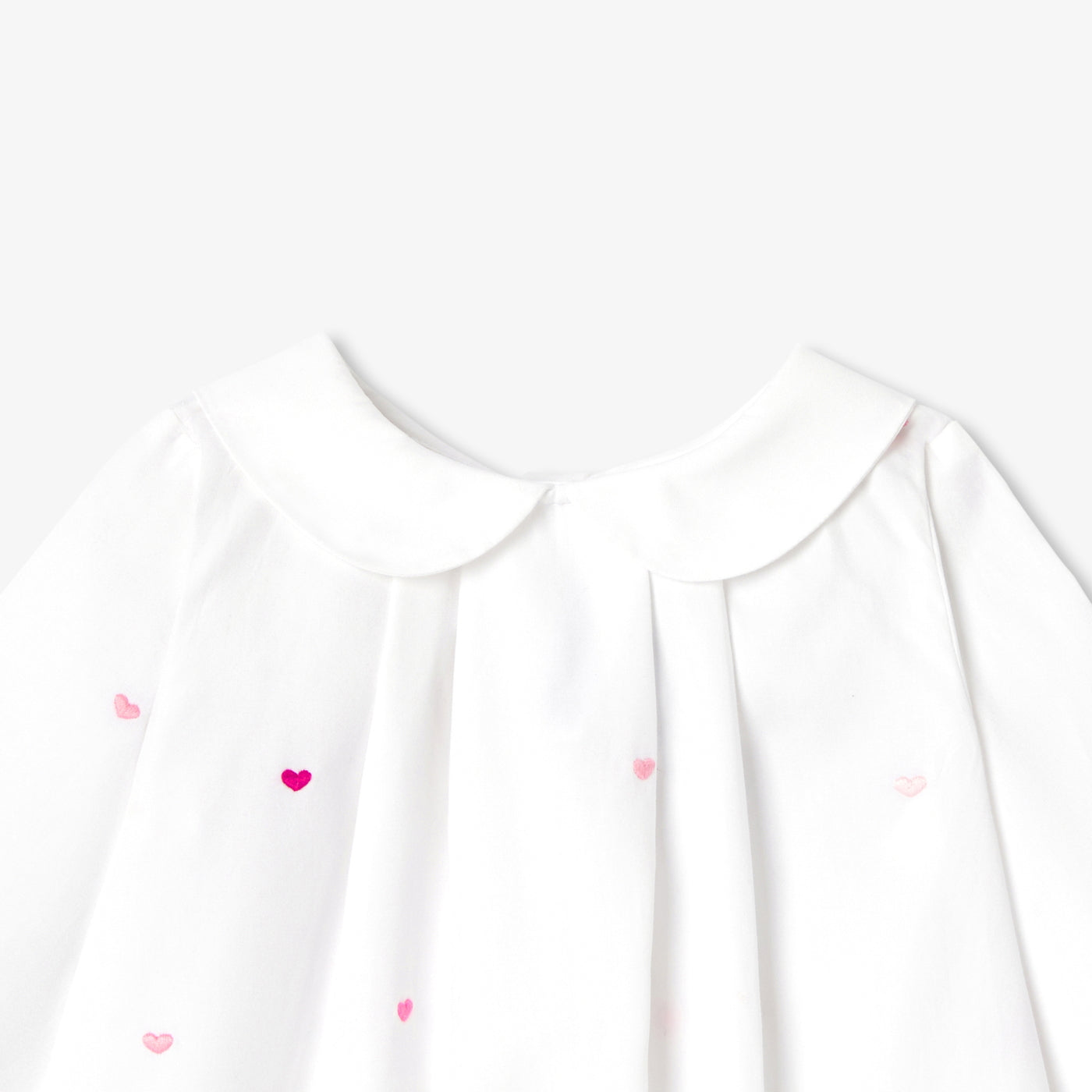 Baby girl heart-embroidered poplin blouse