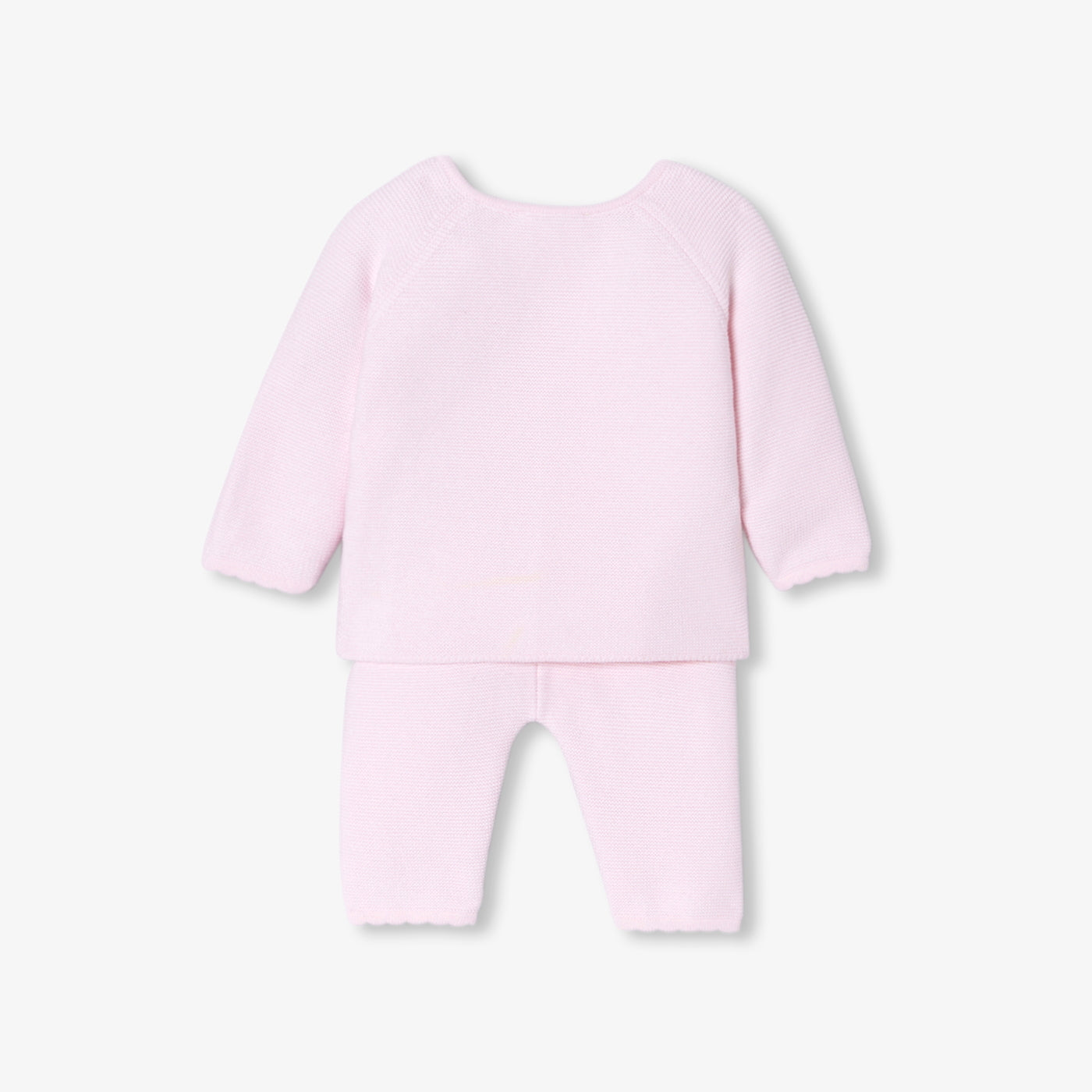 Baby girl garter stitch knit set