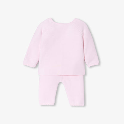 Baby girl garter stitch knit set