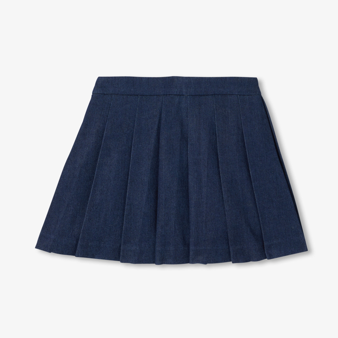Girl pleated denim skirt