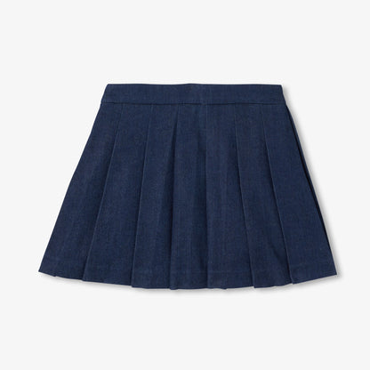 Girl pleated denim skirt