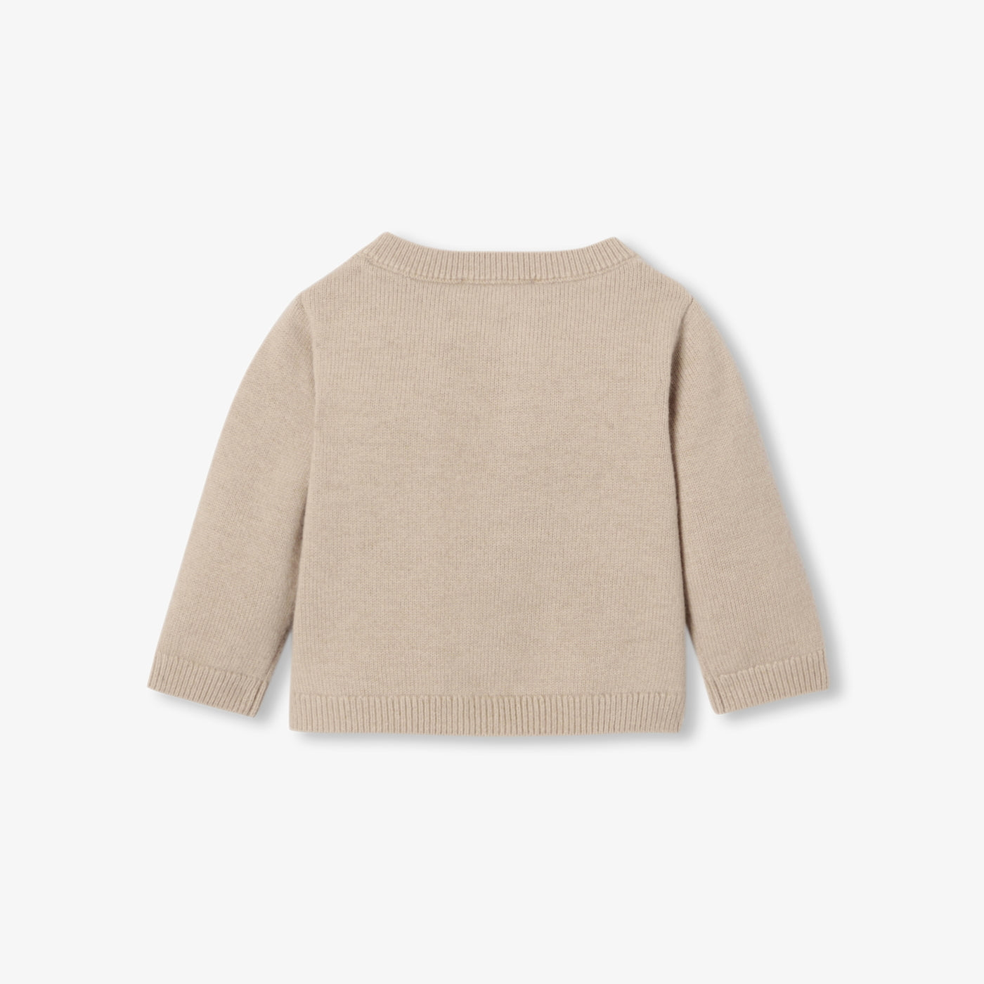 Baby dog intarsia jersey cardigan - light brown