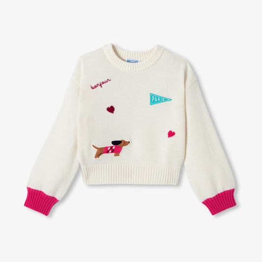 Girl wool blend jumper - soft white