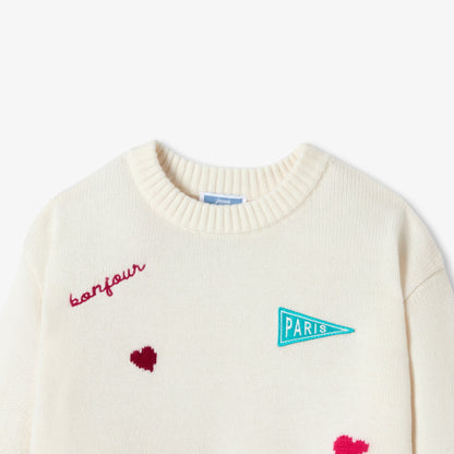 Girl wool blend jumper - soft white