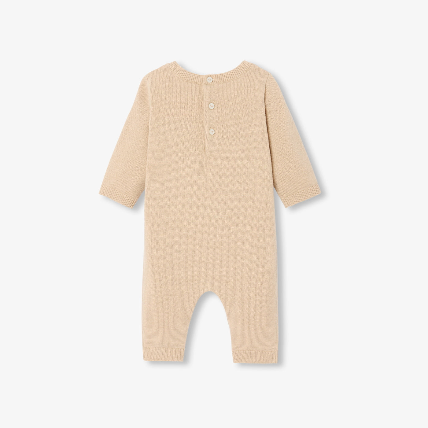 Baby dog intarsia knit jumpsuit - light brown