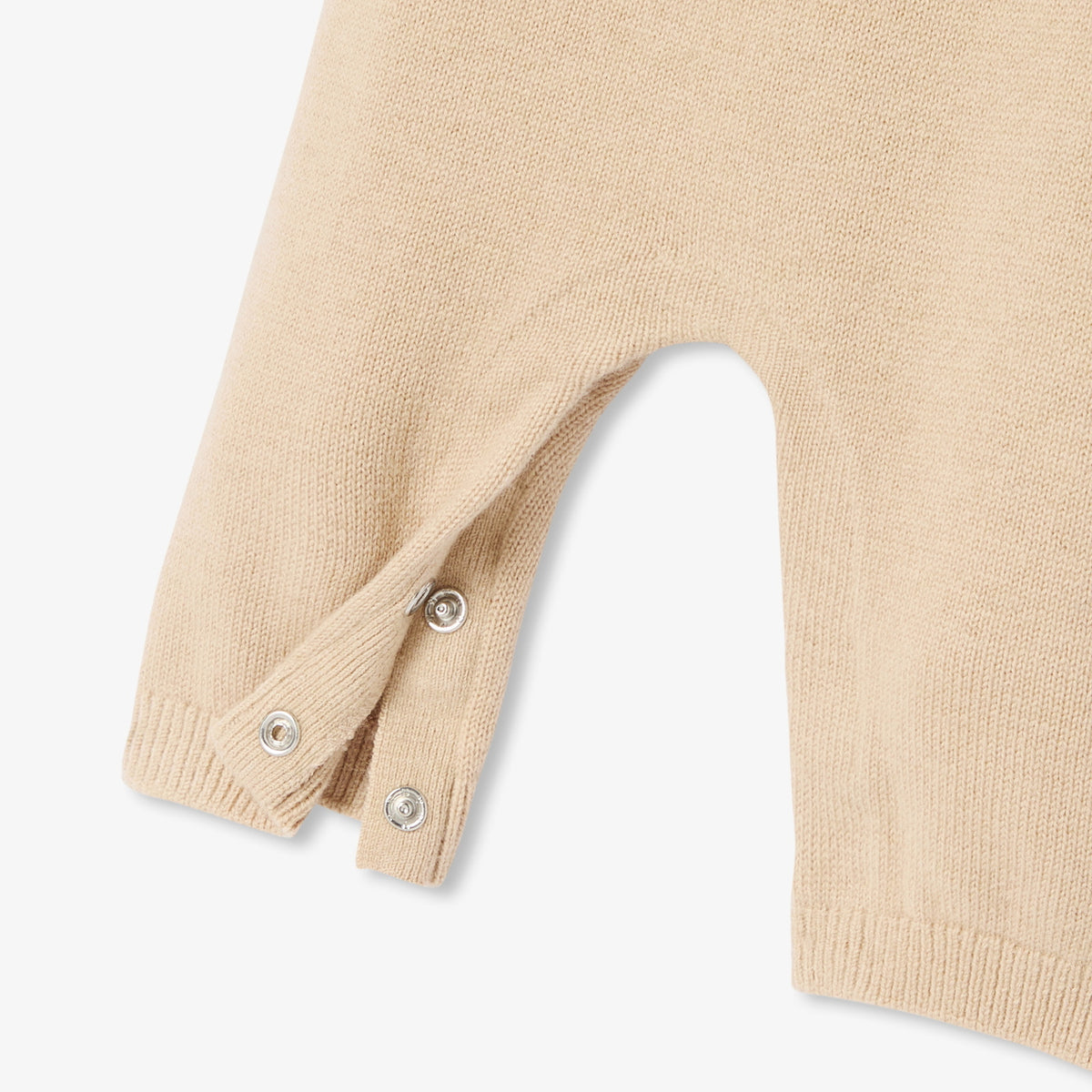 Baby dog intarsia knit jumpsuit - light brown