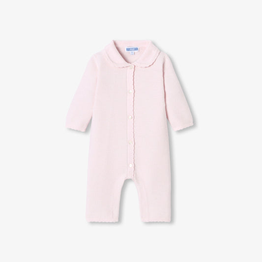 Baby Girl Garter Stitch Jumpsuit