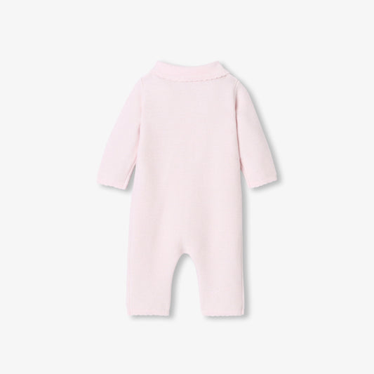 Baby Girl Garter Stitch Jumpsuit
