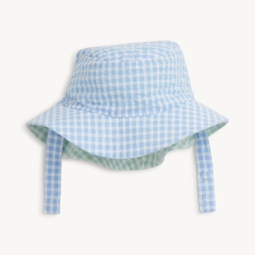 Colorblock Cloud Blue Gingham Bucket Hat