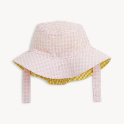 Colorblock Shell Pink Gingham Bucket Hat