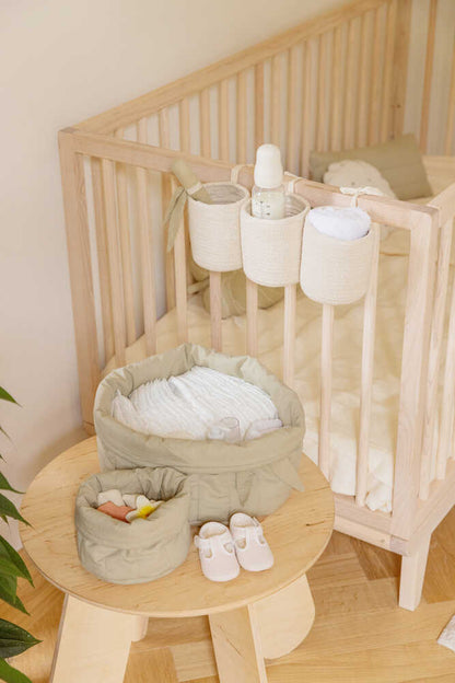 Set Of Two Quilted Baskets Olive