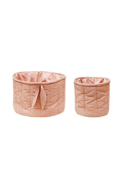 Set Of Two Quilted Baskets Ø 1' x 8" cm | Ø 6" x 6" cm