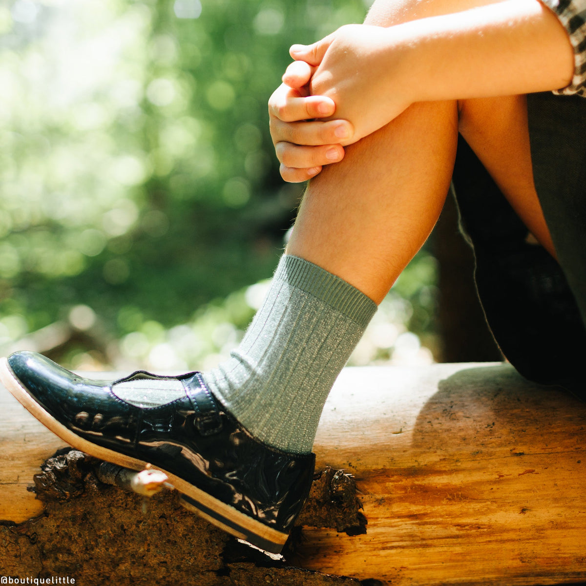 Collegien Victoire - Glitter Ribbed Crew Socks